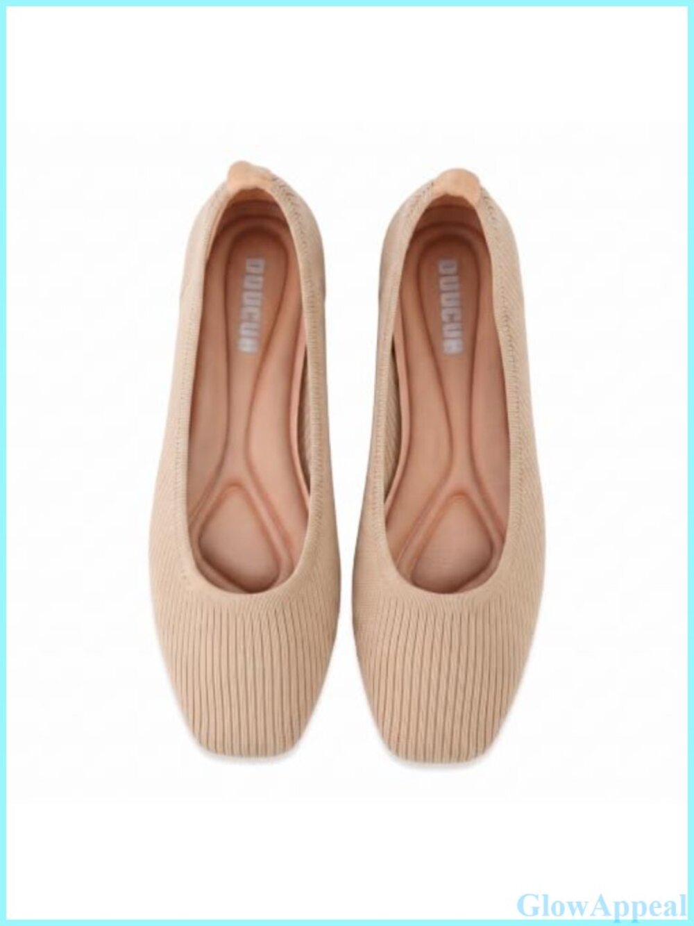 Knit Square Toe Ballet Flats Slip-On Comfortable Women's Shoes